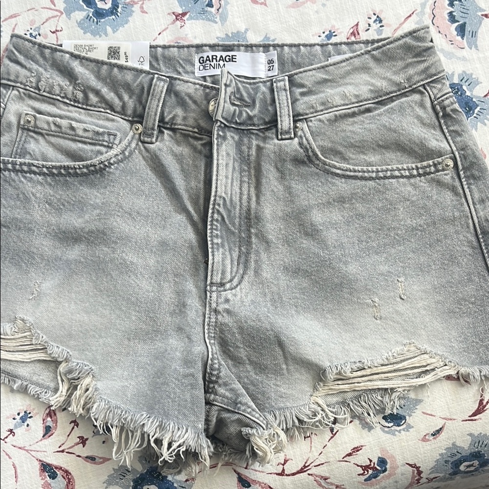 Garage Gray Distressed Jean Shorts